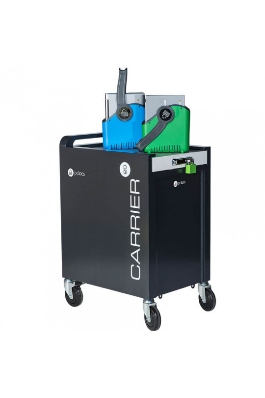 PC Locs Carrier 20 Cart - Charge, store, secure and transport up to 20 Chromebook,Macbook, Tablet and iPad devices.2 Floor lockdown kit is an optional extra. Refer to accessories.