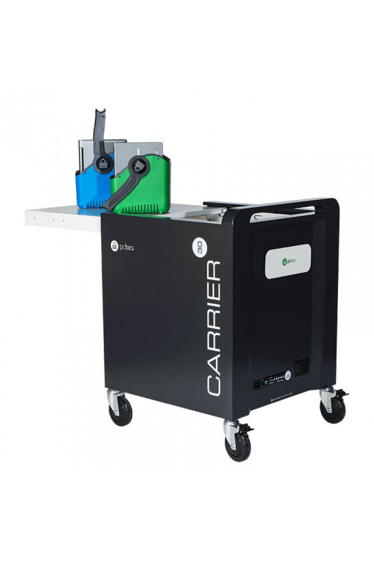 PC Locs Carrier 30 Cart Charge, store, secure and transport up to 30 Chromebook, Macbook,Tablet and iPad devices. Floor lock down kit is an optional extra.Refer to accessories.