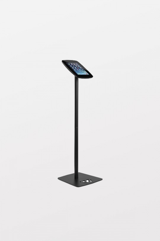 Tryten iPad Kiosk Floor Stand - Black, Closed Faceplate - Comes with Lock and 2 user keys. Includes adapter kit for iPad Air.